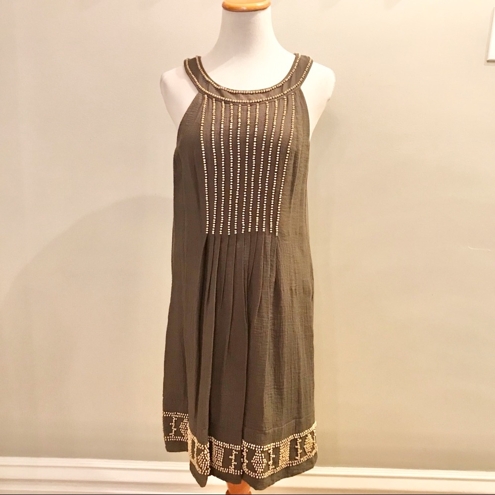 BCBG Maxazria Trapeze Dress w Bead Accents Sz 8